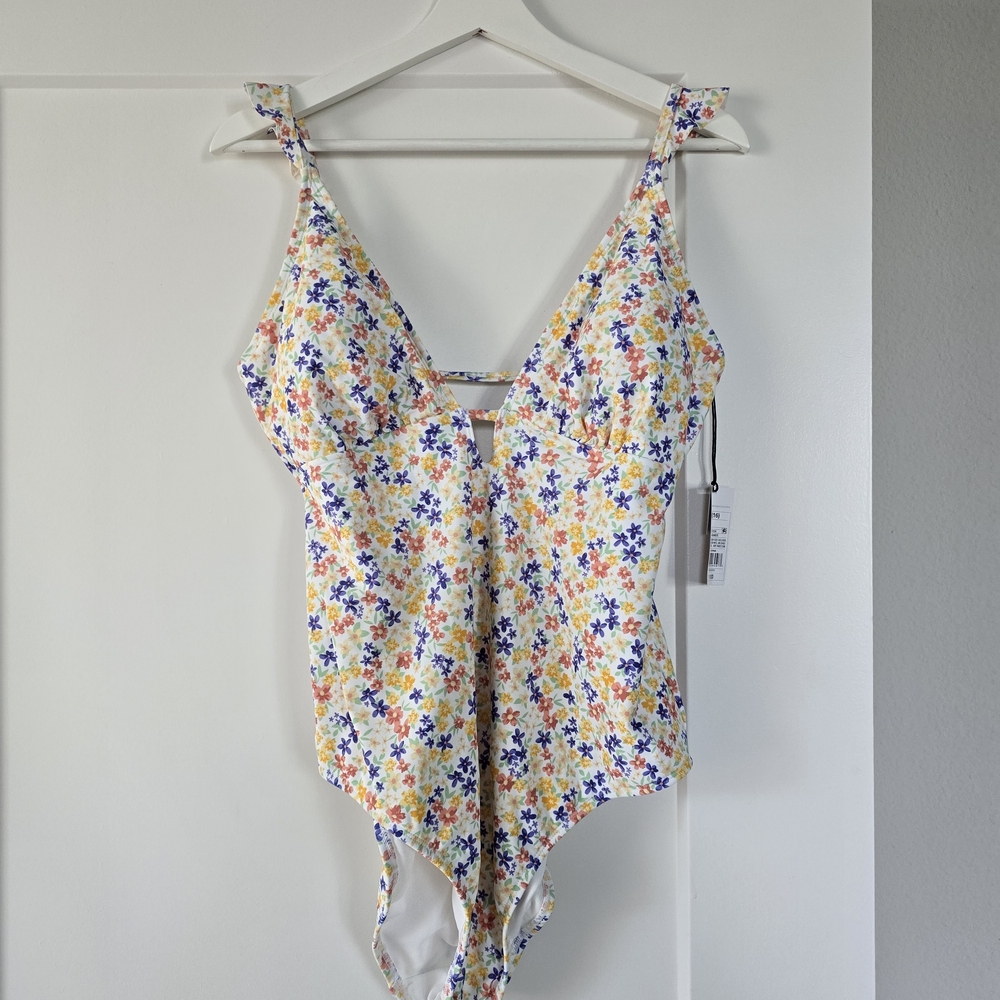 Shade & Shore Floral One Piece Swimsuit - Yellow, Blue, Orange